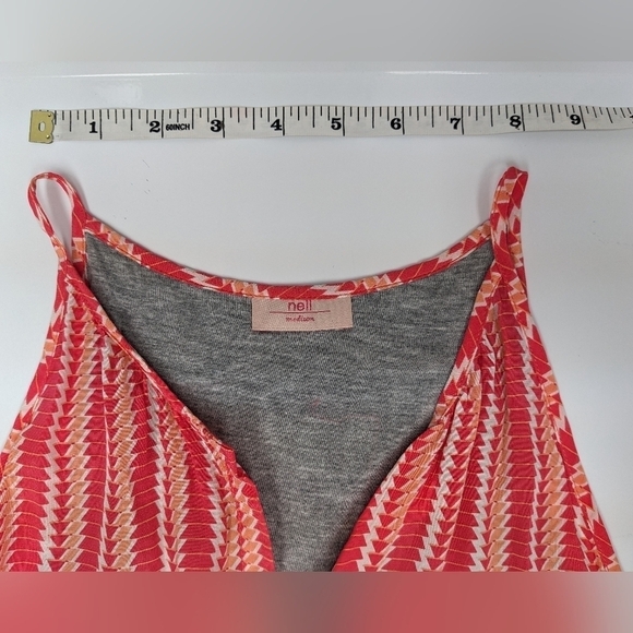 Nell women's pink peach silk patterned tank top size M - Picture 5 of 9